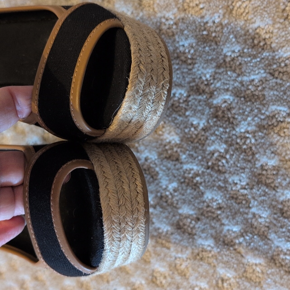 Tory Burch Wedged Raffia Espadrille Platform Sandals - Picture 4 of 13